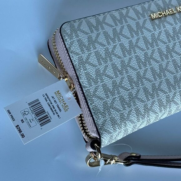 Michael Kors Jet Set Travel Continental Long Wallet Wristlet powdered blush - Picture 2 of 12